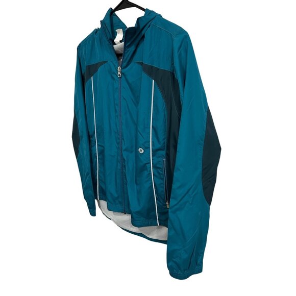 Aerie Fit Womens Teal Dark Gray Full Zip Lightweight Jacket Sz Large - Picture 3 of 11